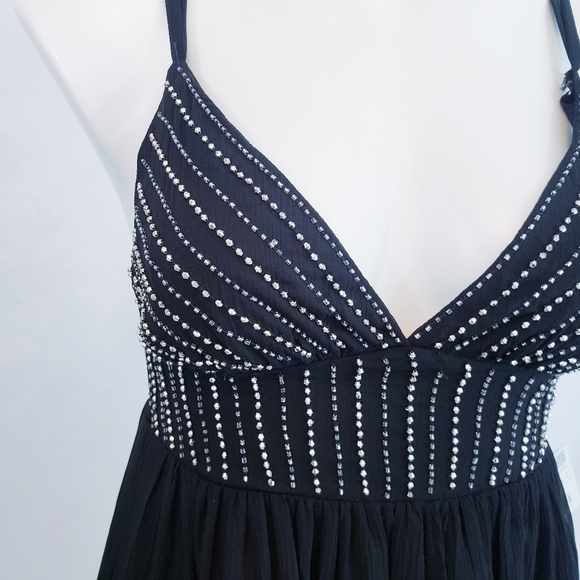 NWT Zara Little Black Dress Beaded Bodice Mini A-line Cocktail - Picture 4 of 16